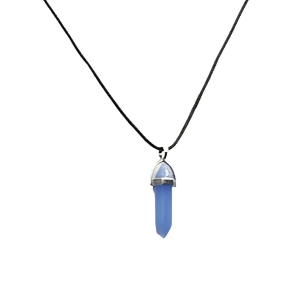 Hexagonal Blue-Lilac Crystal Pendant Necklace 18” | NWOT